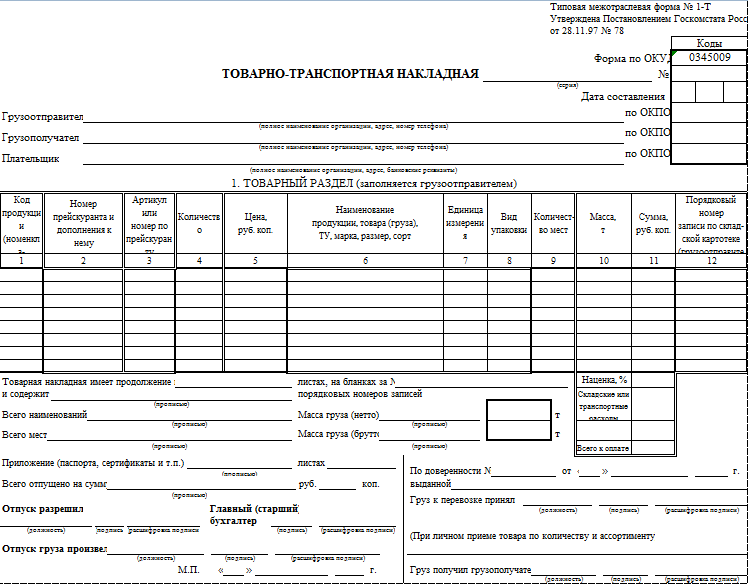 Транспортная накладная форма. Товаро-транспортная накладная форма 1-т. Товарно-транспортная накладная вагончик строительный. Путевой лист трактора накладной. Форма т1 транспортная накладная.